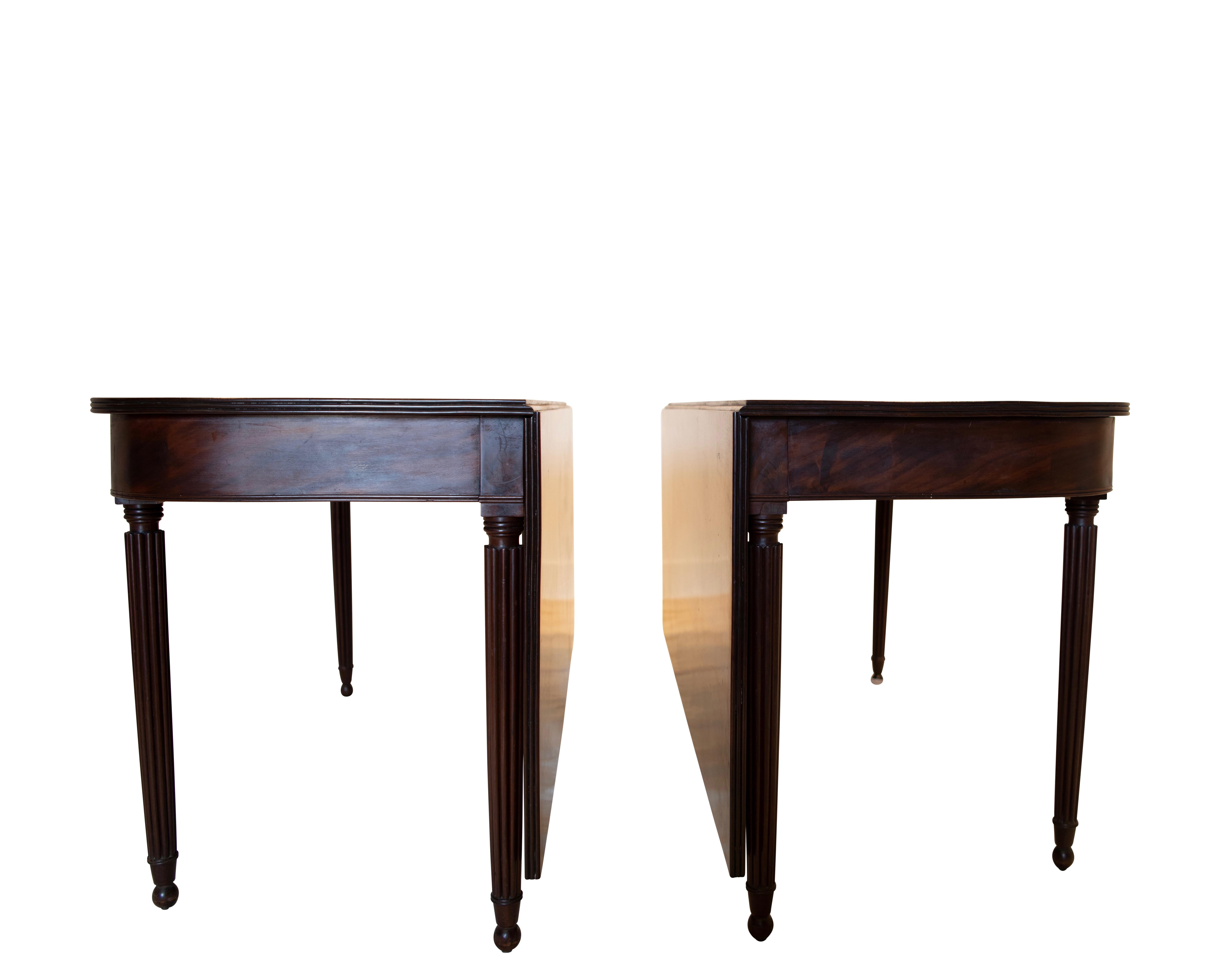 Large Banquet Size Drop Leaf Mahogany Dining Table, Early 19th Century 2