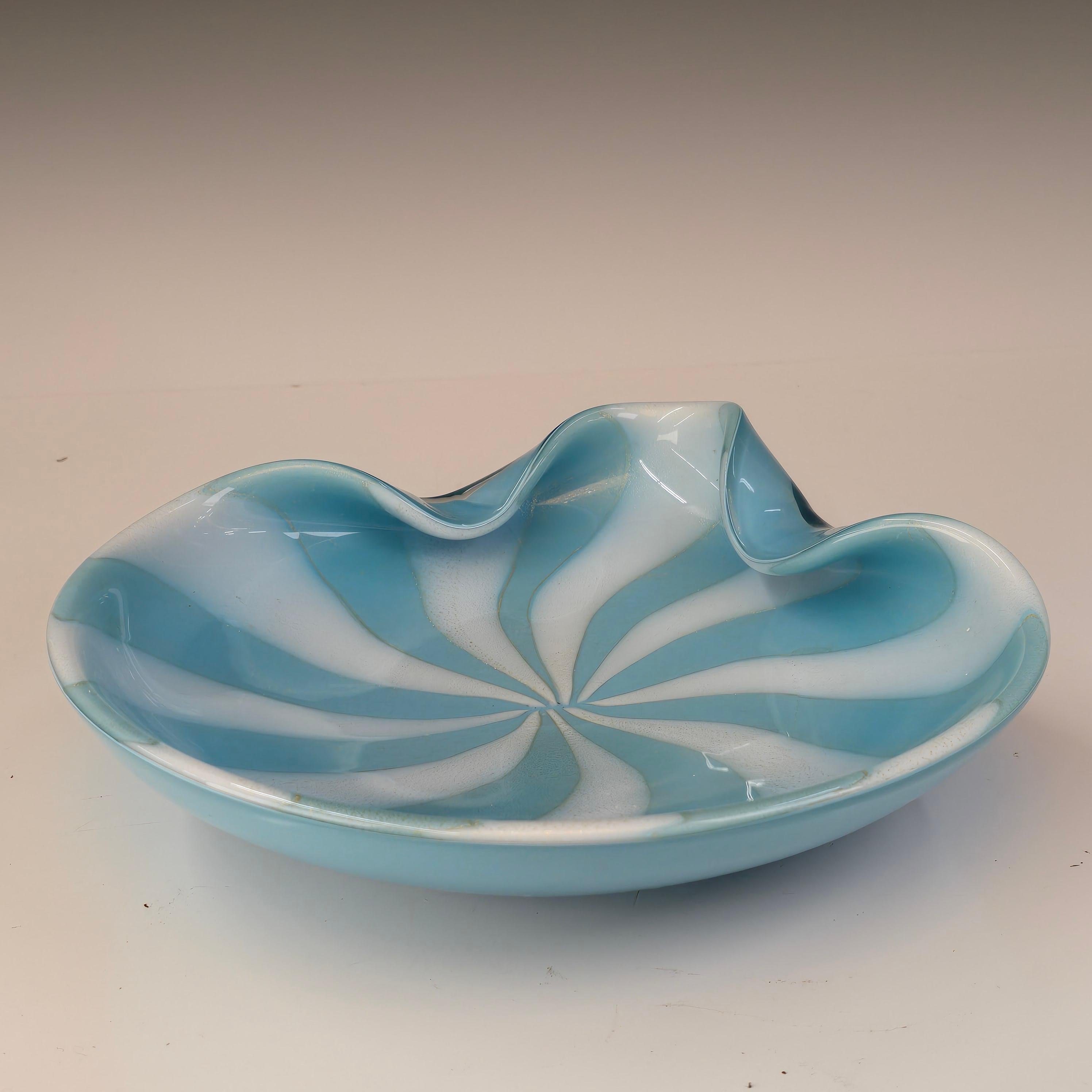 Hand-Crafted Large Barbini Circus Tent Murano Bowl For Sale