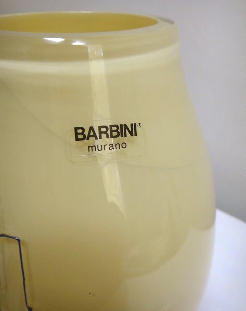 italien Grand vase en verre d'art de Murano de Barbini en vente
