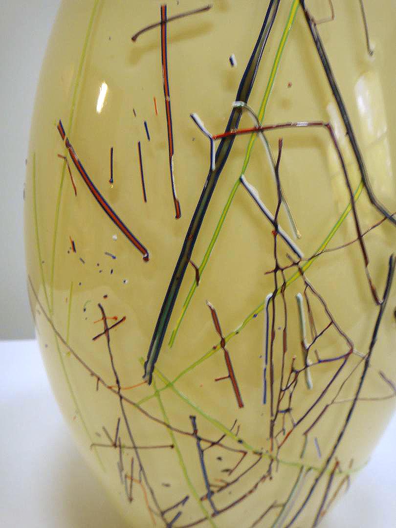 Contemporary Large Barbini Murano Art Glass Vase For Sale