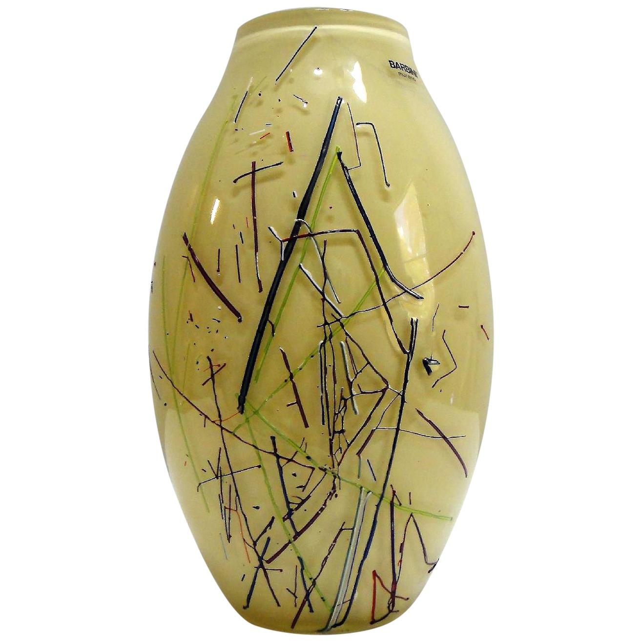 Grand vase en verre d'art de Murano de Barbini