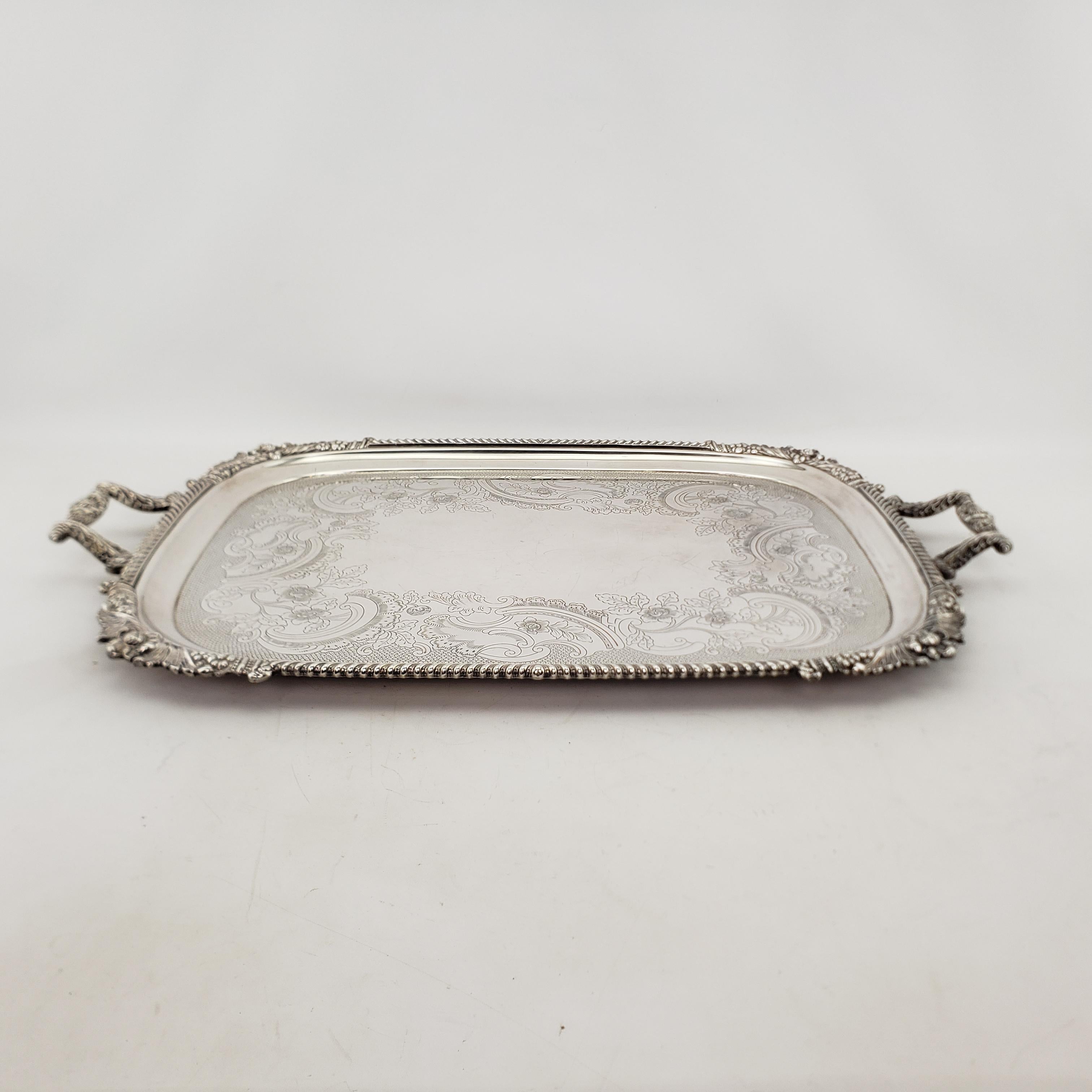 antique silver serving trays with handles