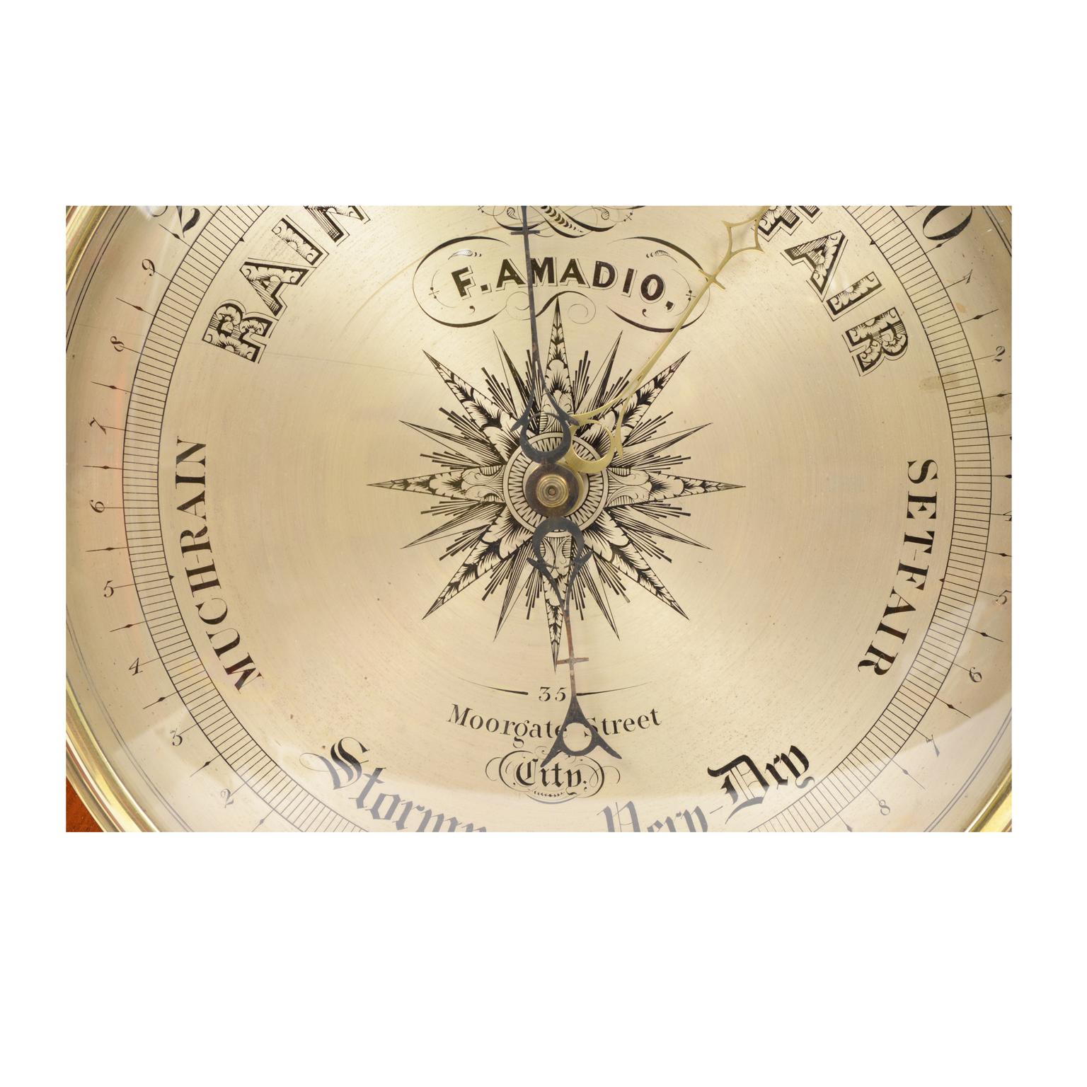 Large Clock Barometer Antique Measuring Instrument by Amadio London 1842-1851  5
