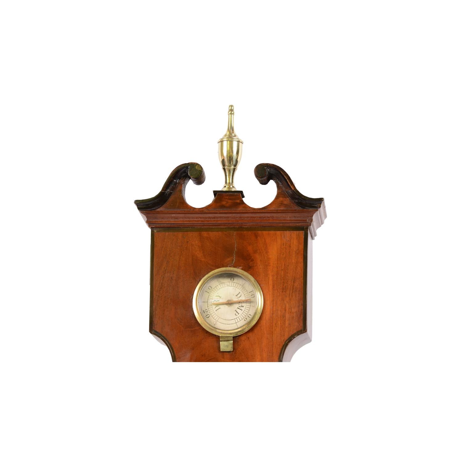 British Large Clock Barometer Antique Measuring Instrument by Amadio London 1842-1851 