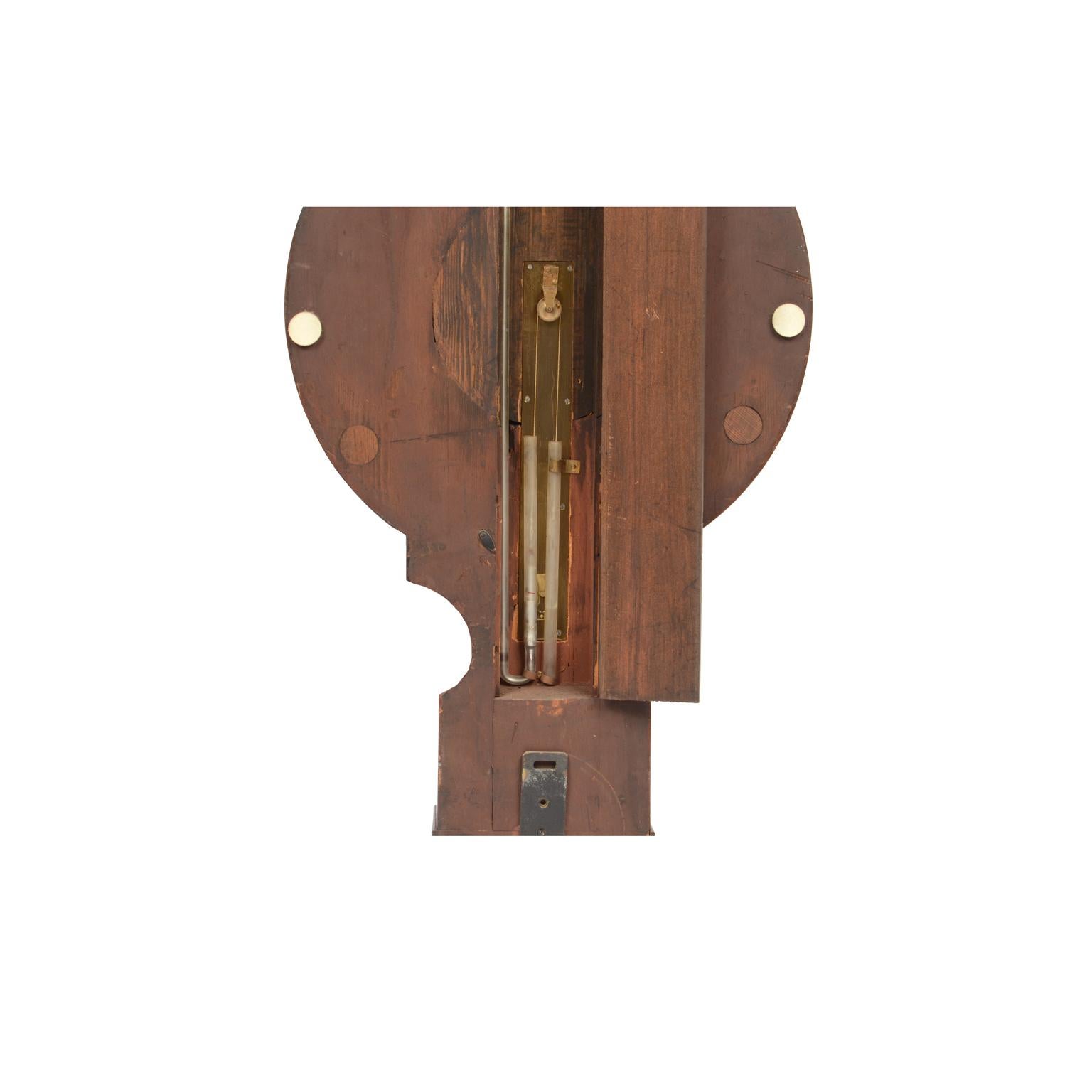 J Walden 1810-20 Mahogany Large clock Barometer Weather Measuring Instrument  10