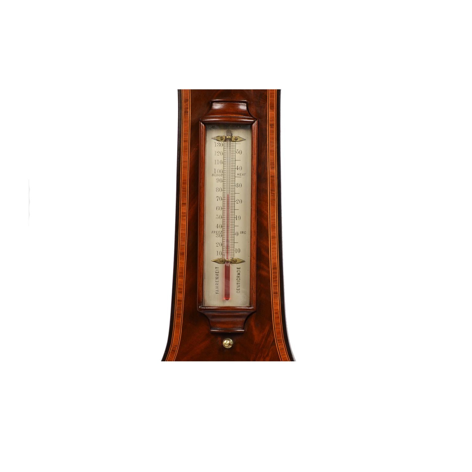 J Walden 1810-20 Mahogany Large clock Barometer Weather Measuring Instrument  1