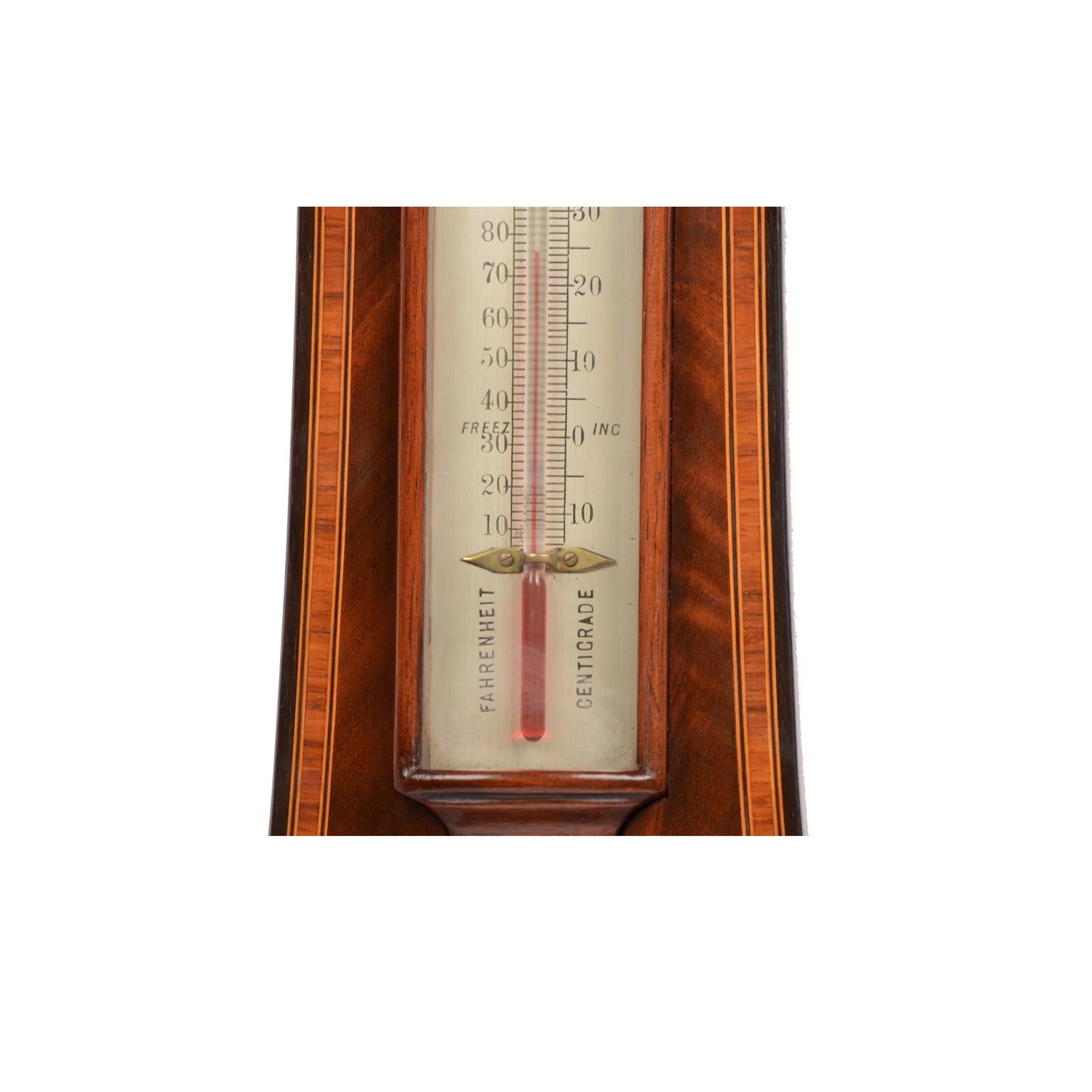 J Walden 1810-20 Mahogany Large clock Barometer Weather Measuring Instrument  2