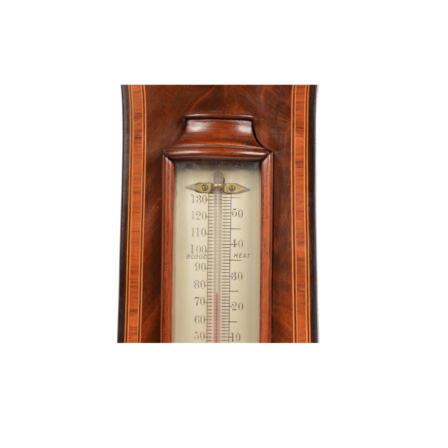 J Walden 1810-20 Mahogany Large clock Barometer Weather Measuring Instrument  3