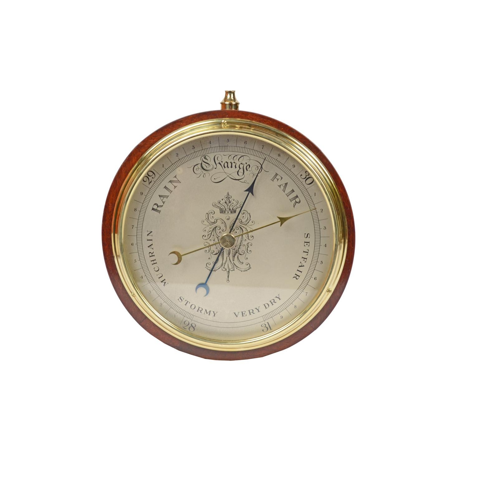 Brass Large Barometer English manufacture of the 1950s