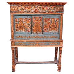 Large Baroque Cabinet - Multicolored with gold - Northern Sweden