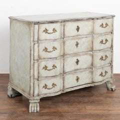 Large Baroque Chest of Four Drawers With Lion's Feet, Sweden circa 1800-20
