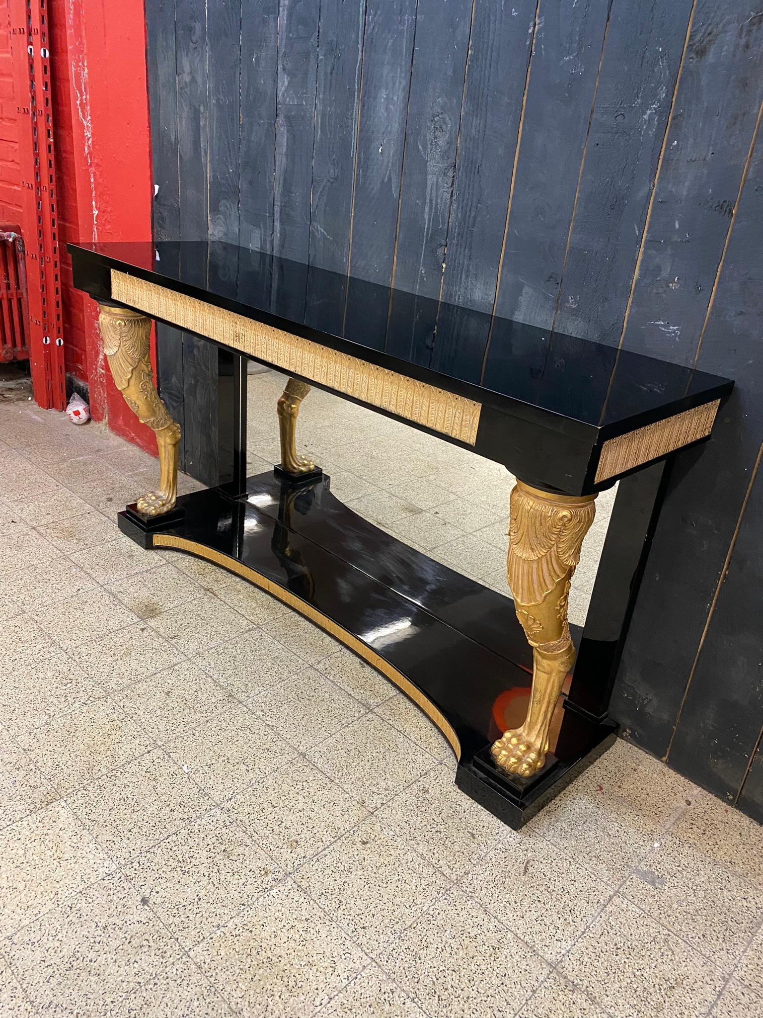 large baroque console and its mirror circa 1950/1960 For Sale 11