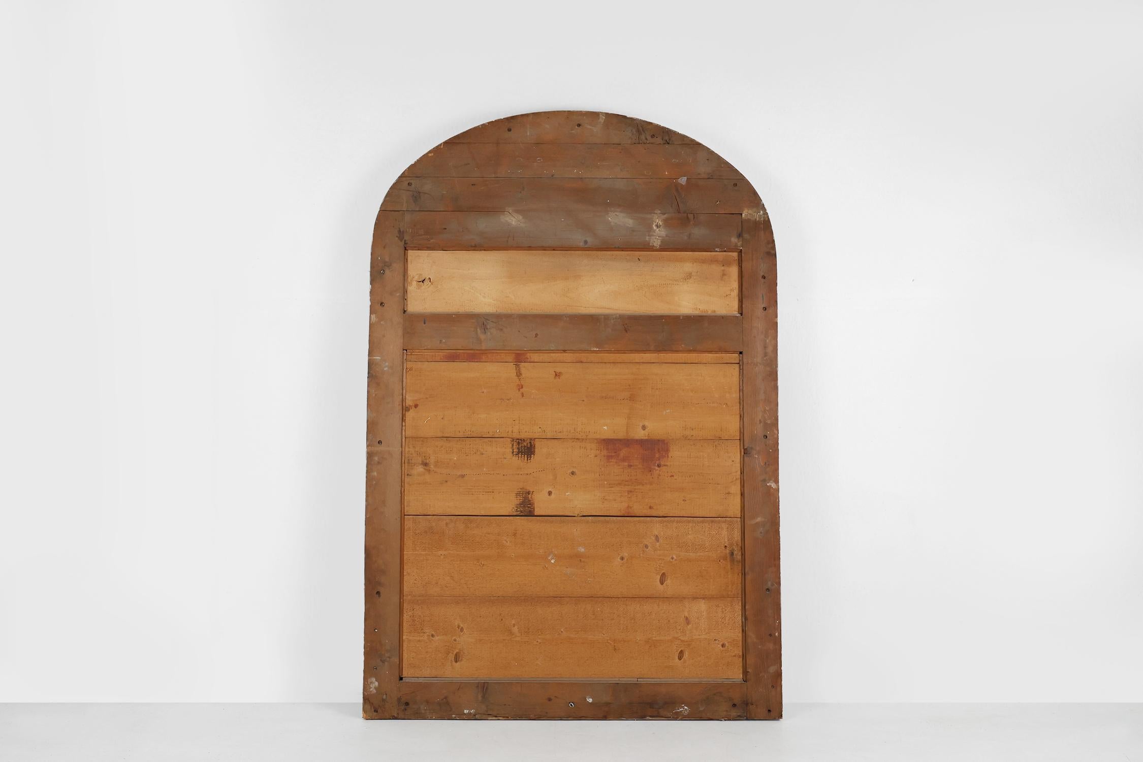 Gran espejo de chimenea barroco decorado en madera dorada, Francia ca. 1800 en venta 3