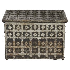 Large Baroque Iron Bound Oak Coffer