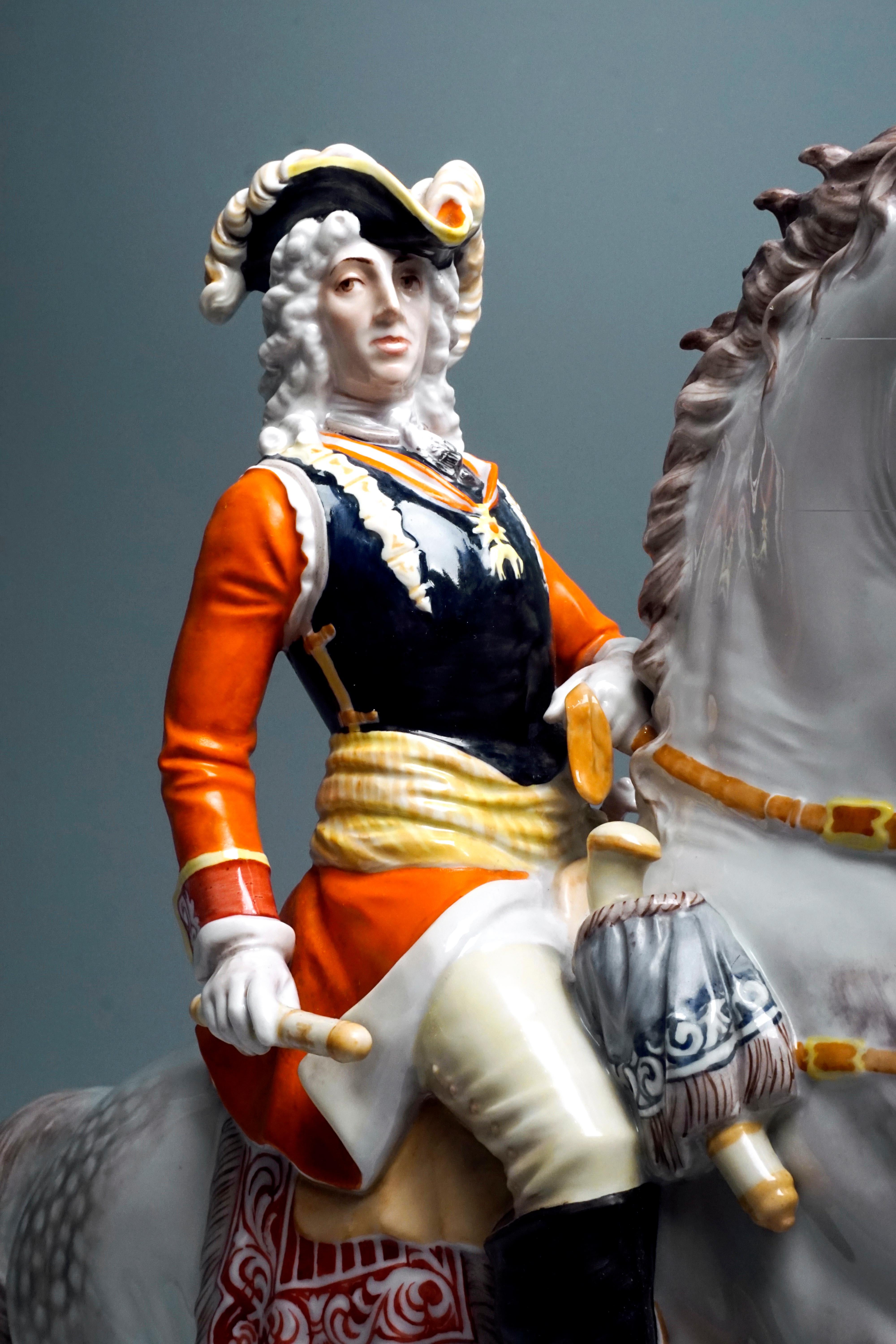 Large Baroque Rider Prince Eugen of Savoy on Horse, H. Meisel, Rosenthal Germany In Excellent Condition In Vienna, AT