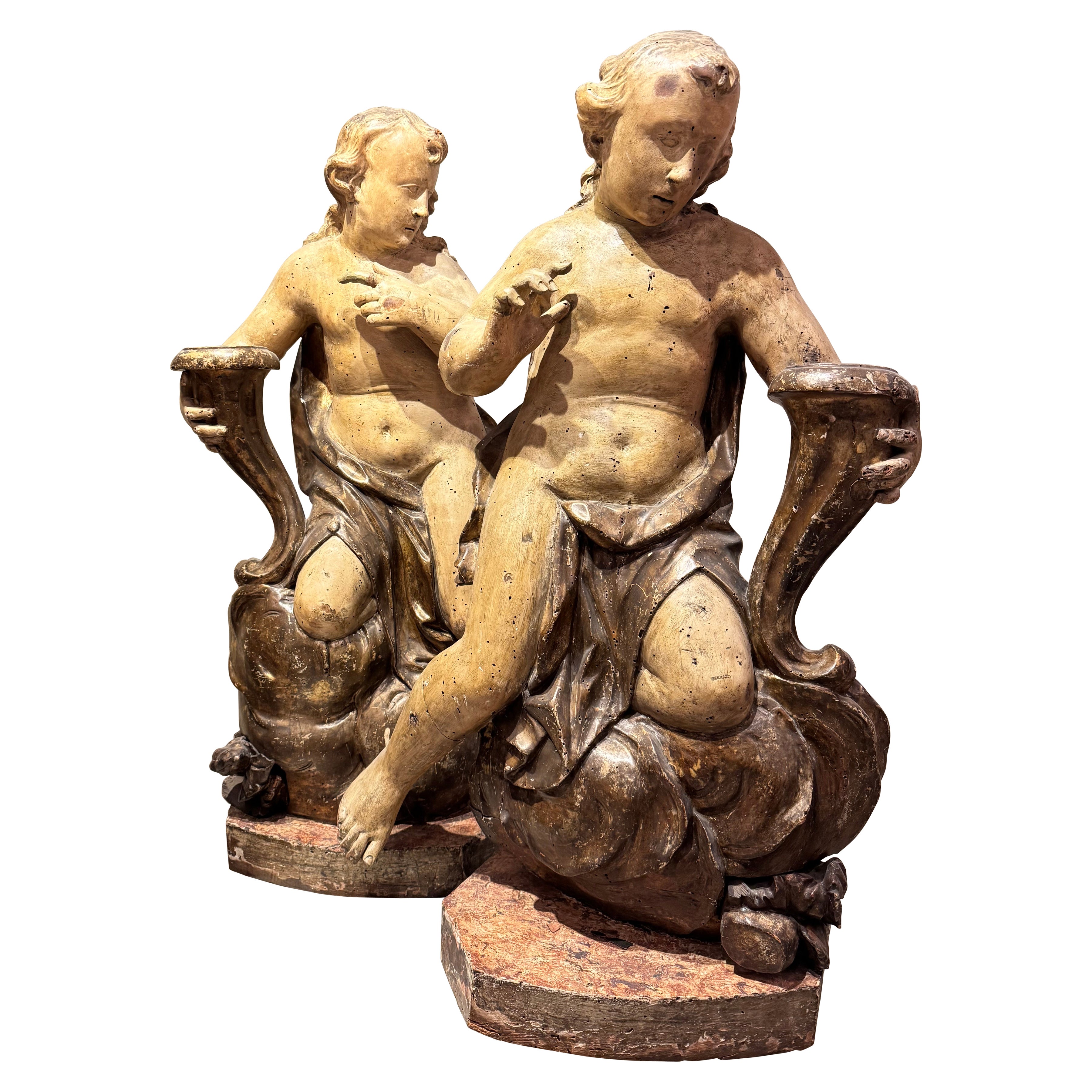 Große Barockstatuen, Italien Genua 17. Jahrhundert im Angebot