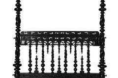 Large Baroque Style Black Lacquer Canopy Bed, 19th Century
