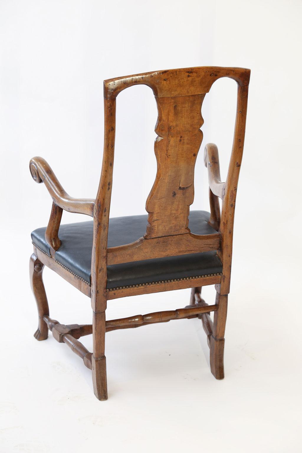 Hand-Carved Large Baroque Swedish Armchair