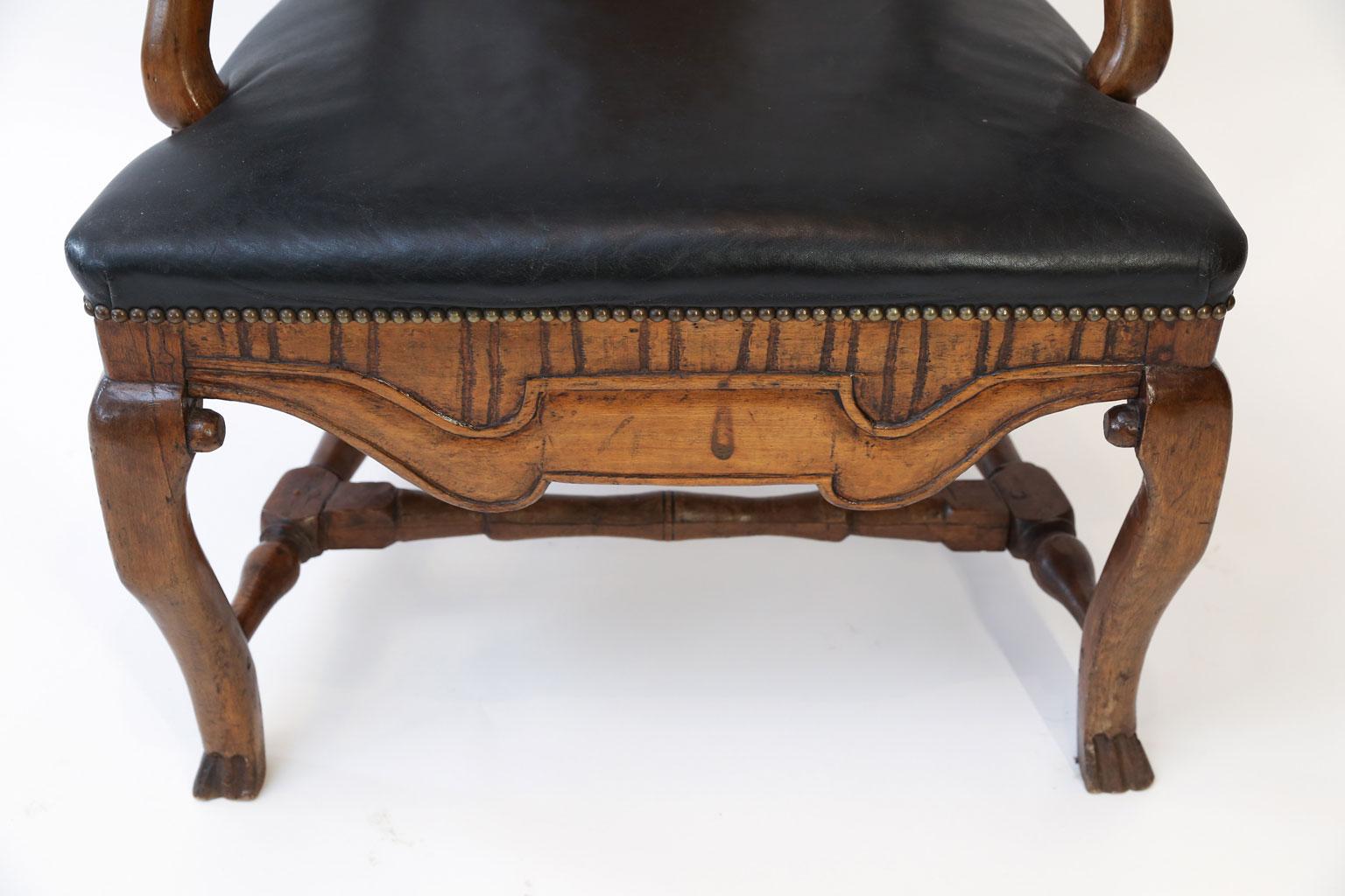 Wood Large Baroque Swedish Armchair