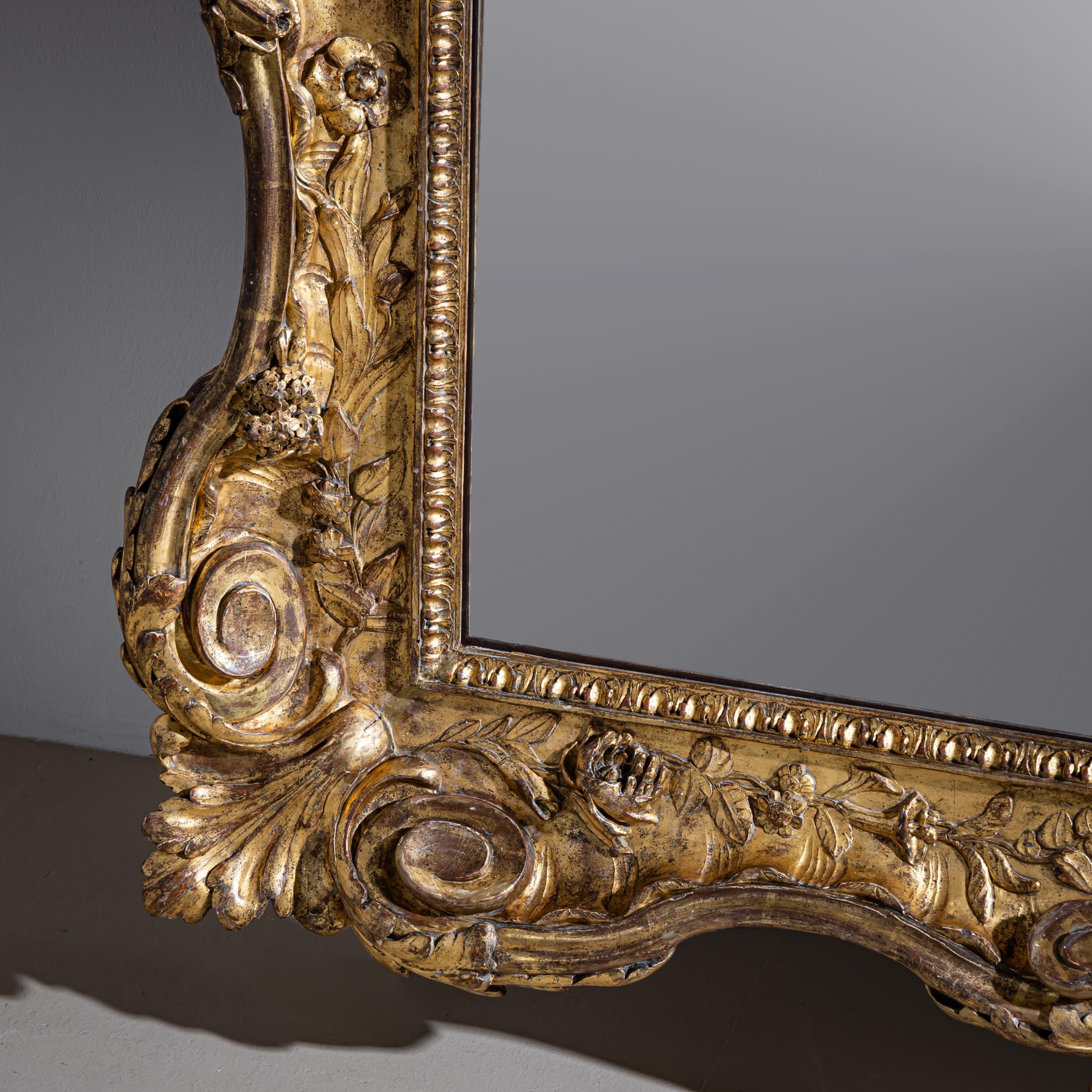 Large Baroque Wall Mirror, Mid-18th Century In Good Condition In Greding, DE