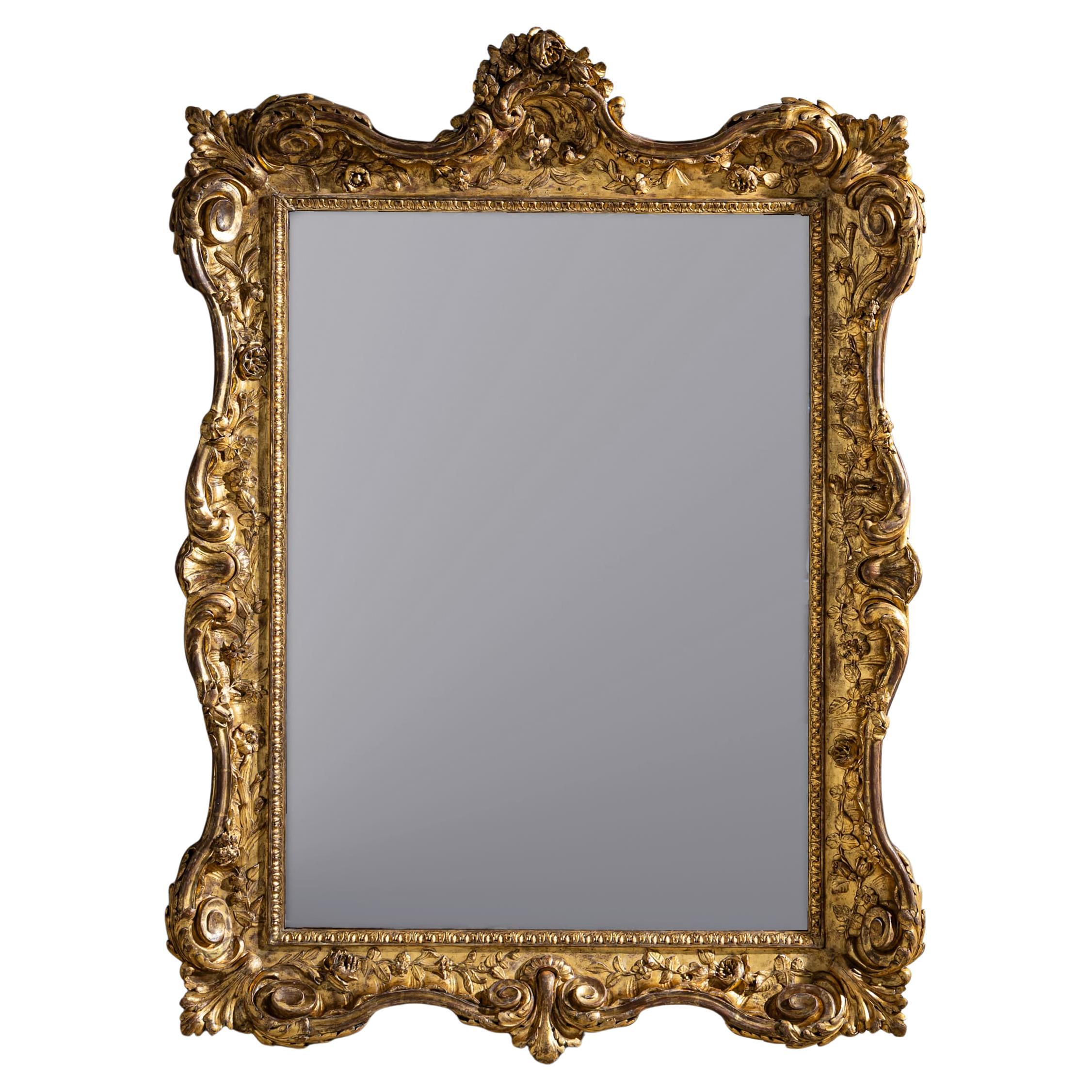 Large Baroque Wall Mirror, Mid-18th Century