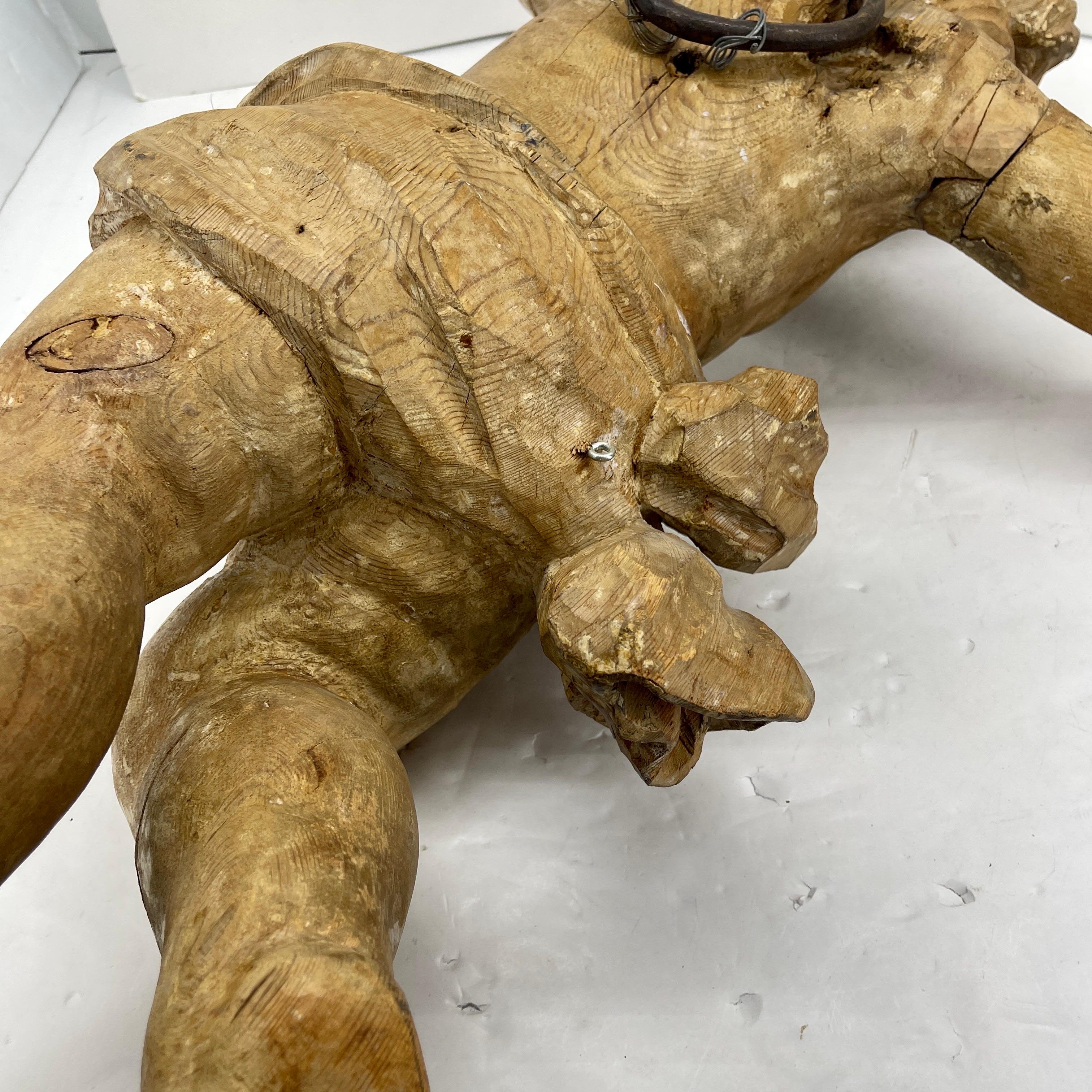 Large Baroque Wood Angel Putti Sculpture, Early 18th Century, Italy 8