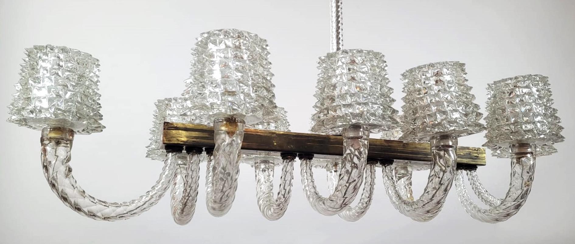 Late 20th Century Large Barovier And Toso Chandelier - Murano - 10 Sconces For Sale