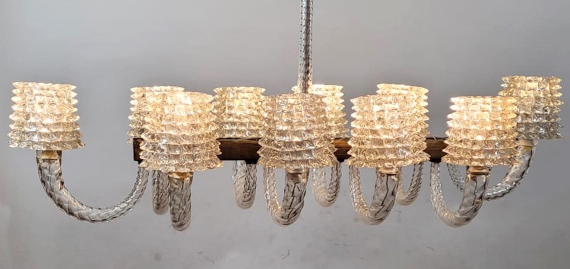 Large Barovier And Toso Chandelier - Murano - 10 Sconces For Sale 3