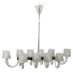Large Barovier And Toso Chandelier - Murano - 10 Sconces