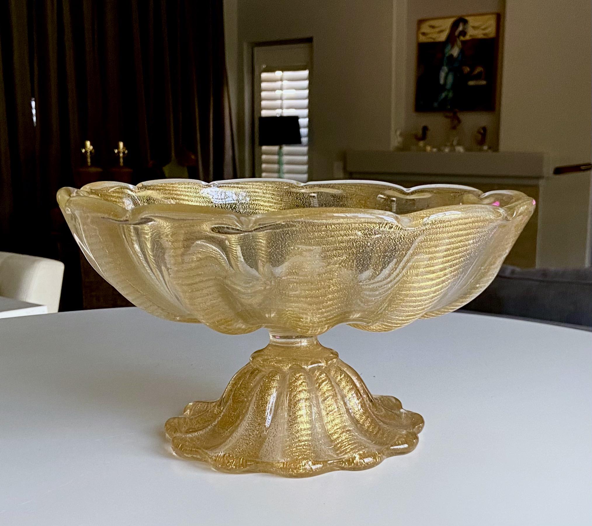 Large Barovier Coronado d'Oro Glass Centerpiece Bowl For Sale 4