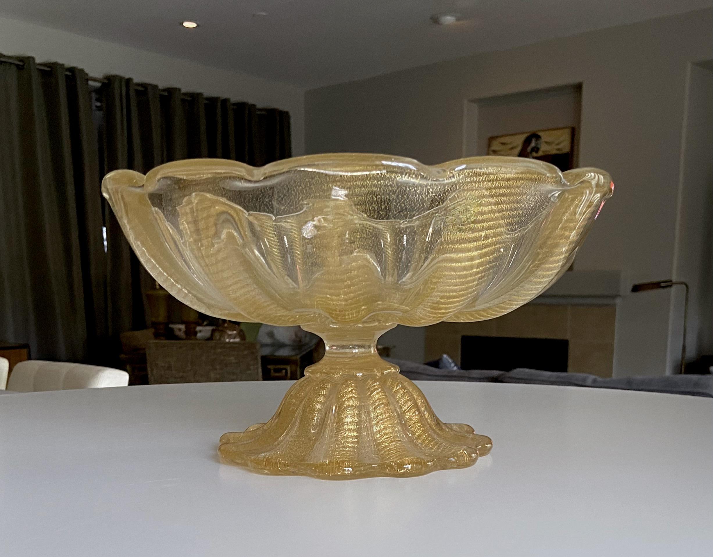 Large Barovier Coronado d'Oro Glass Centerpiece Bowl For Sale 5