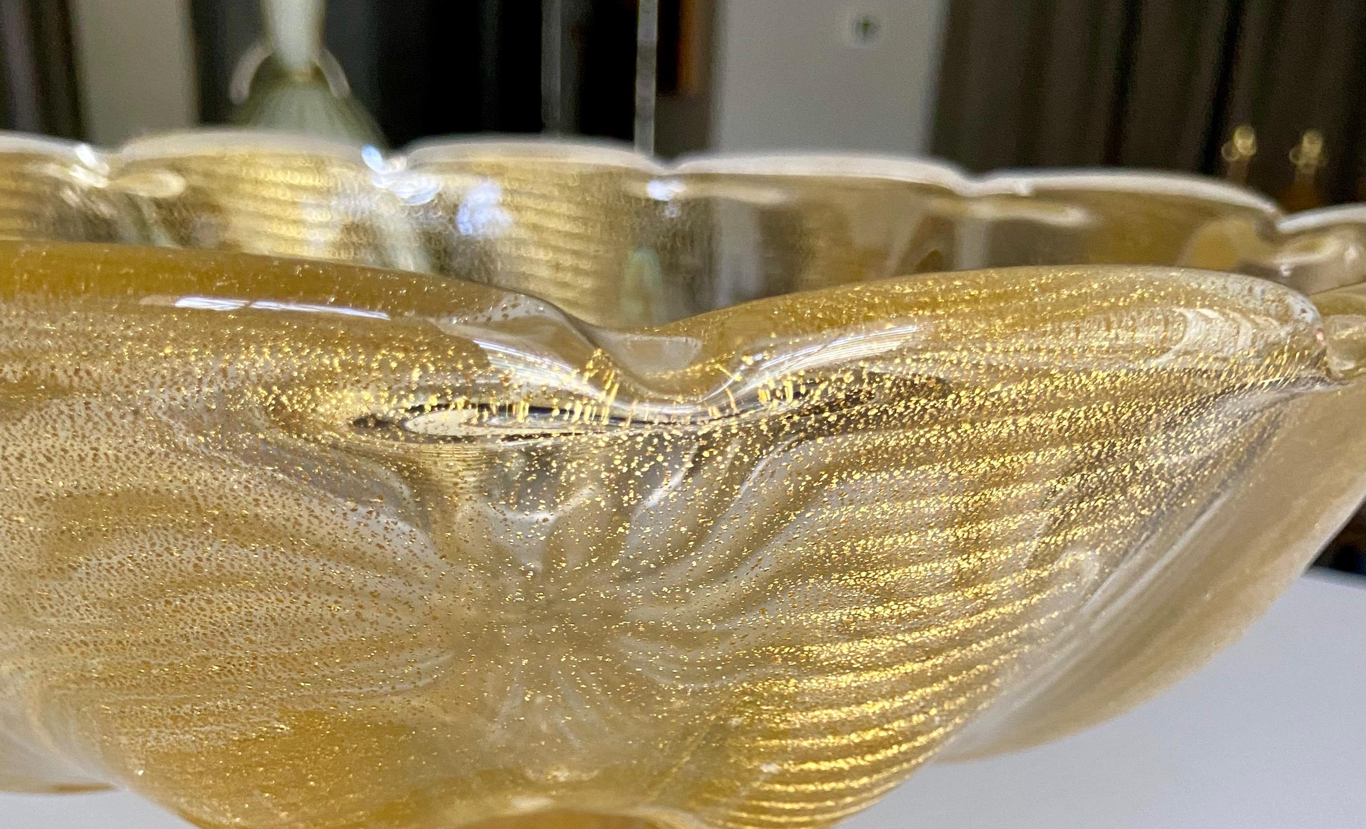 Large Barovier Coronado d'Oro Glass Centerpiece Bowl For Sale 8