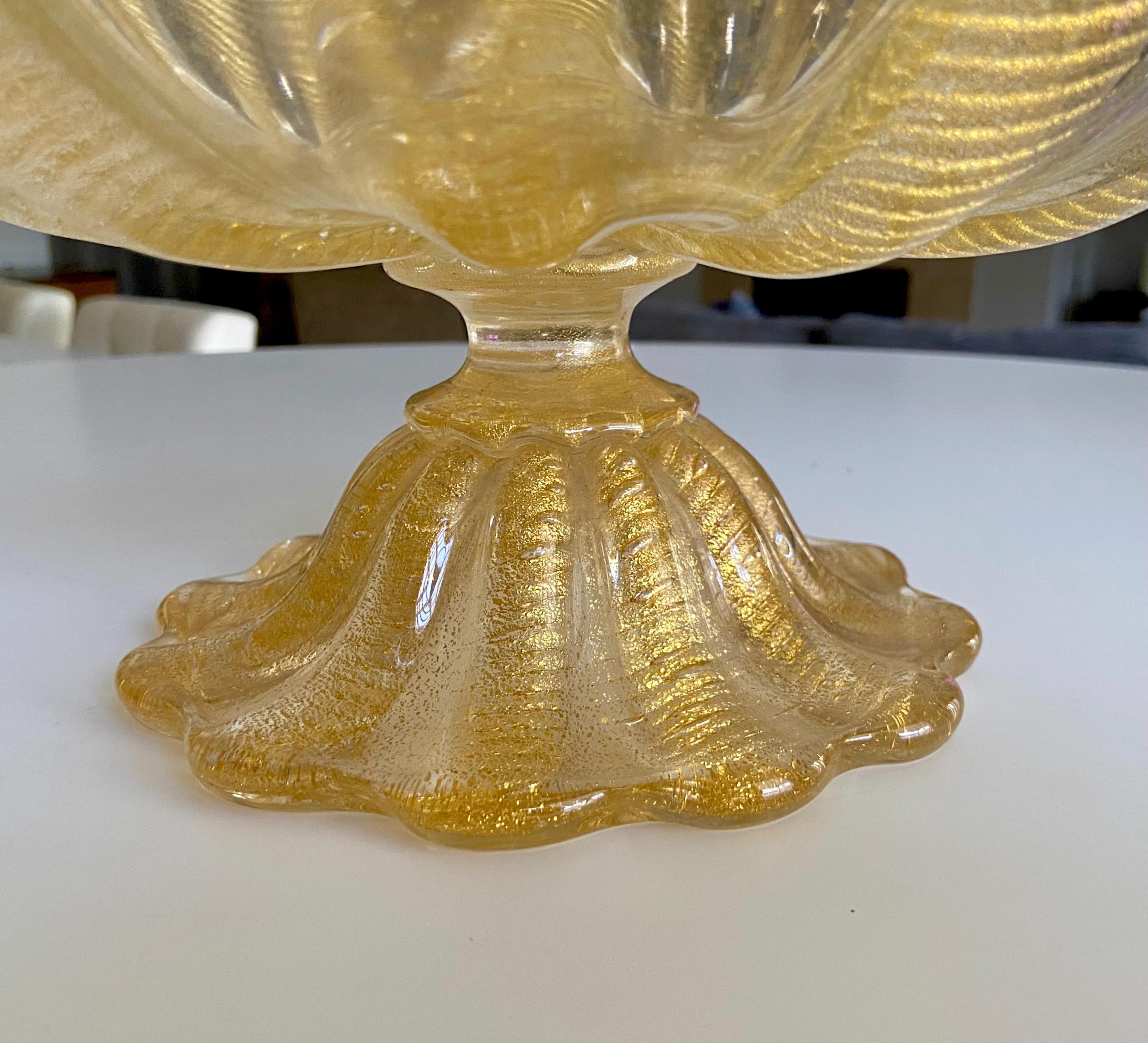 Large Barovier Coronado d'Oro Glass Centerpiece Bowl For Sale 9