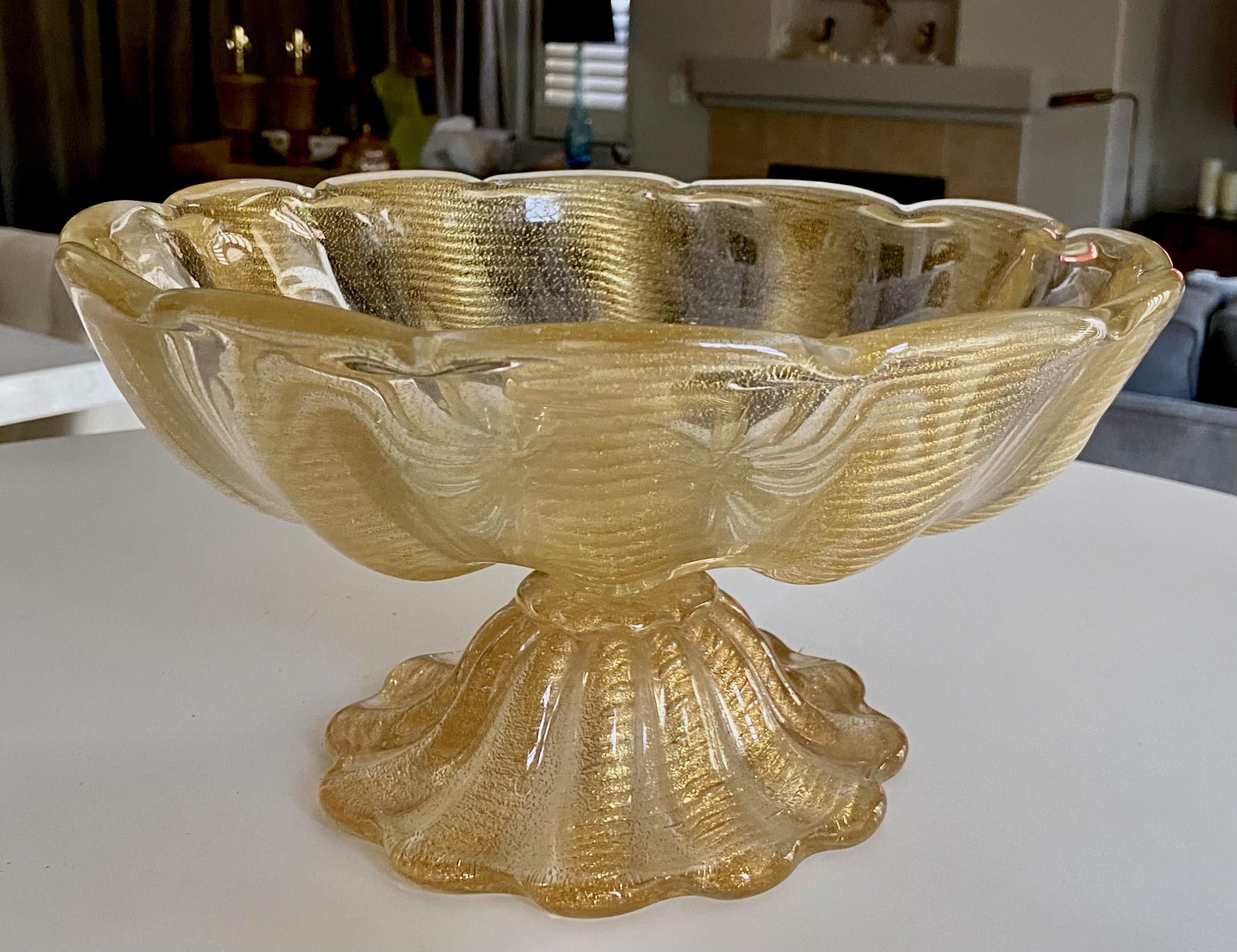 Large Barovier Coronado d'Oro Glass Centerpiece Bowl For Sale 3