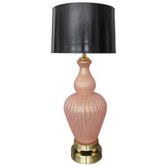 Large Barovier Murano Pink and Gold Table Lamp