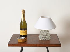 Large Barovier Murano Rostrato Glass and Brass Table Lamp, Italy 1940s