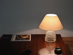 Large Barovier Murano Rostrato Glass and Brass Table Lamp, Italy, 1940s