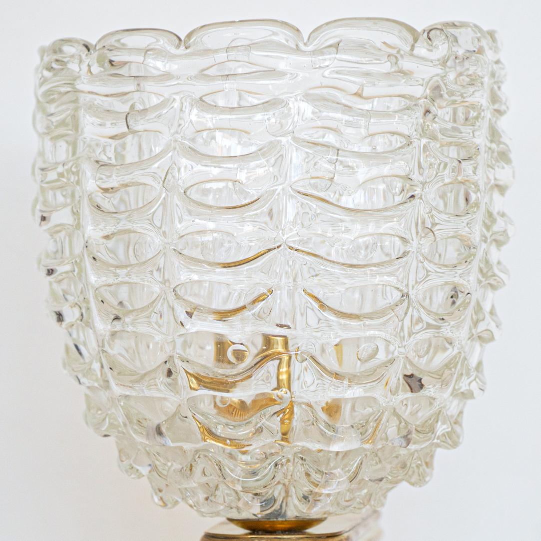 Large Barovier Scalloped Glass Sconces In Good Condition In Los Angeles, CA