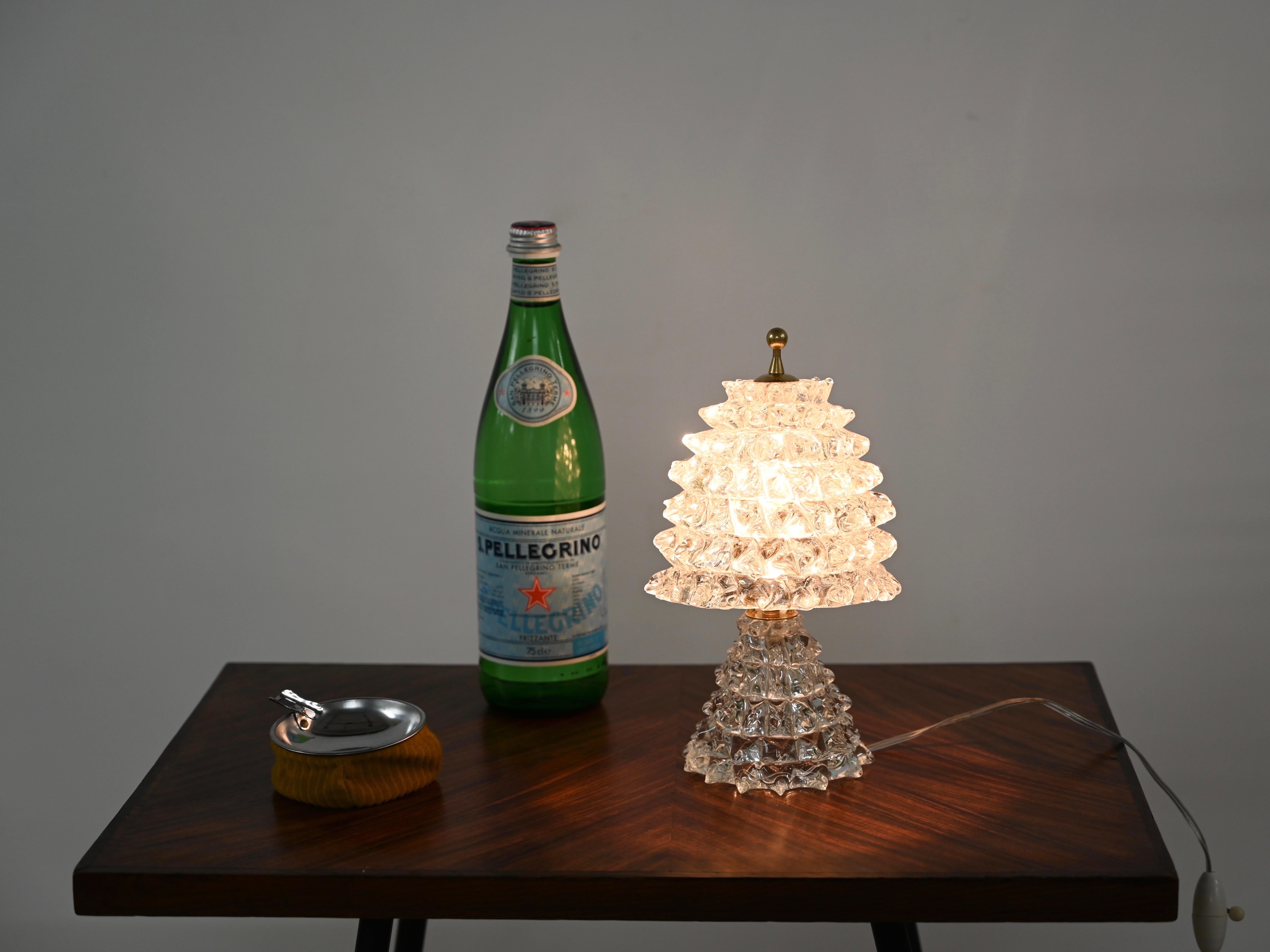 Große Barovier Tischlampe aus Murano 