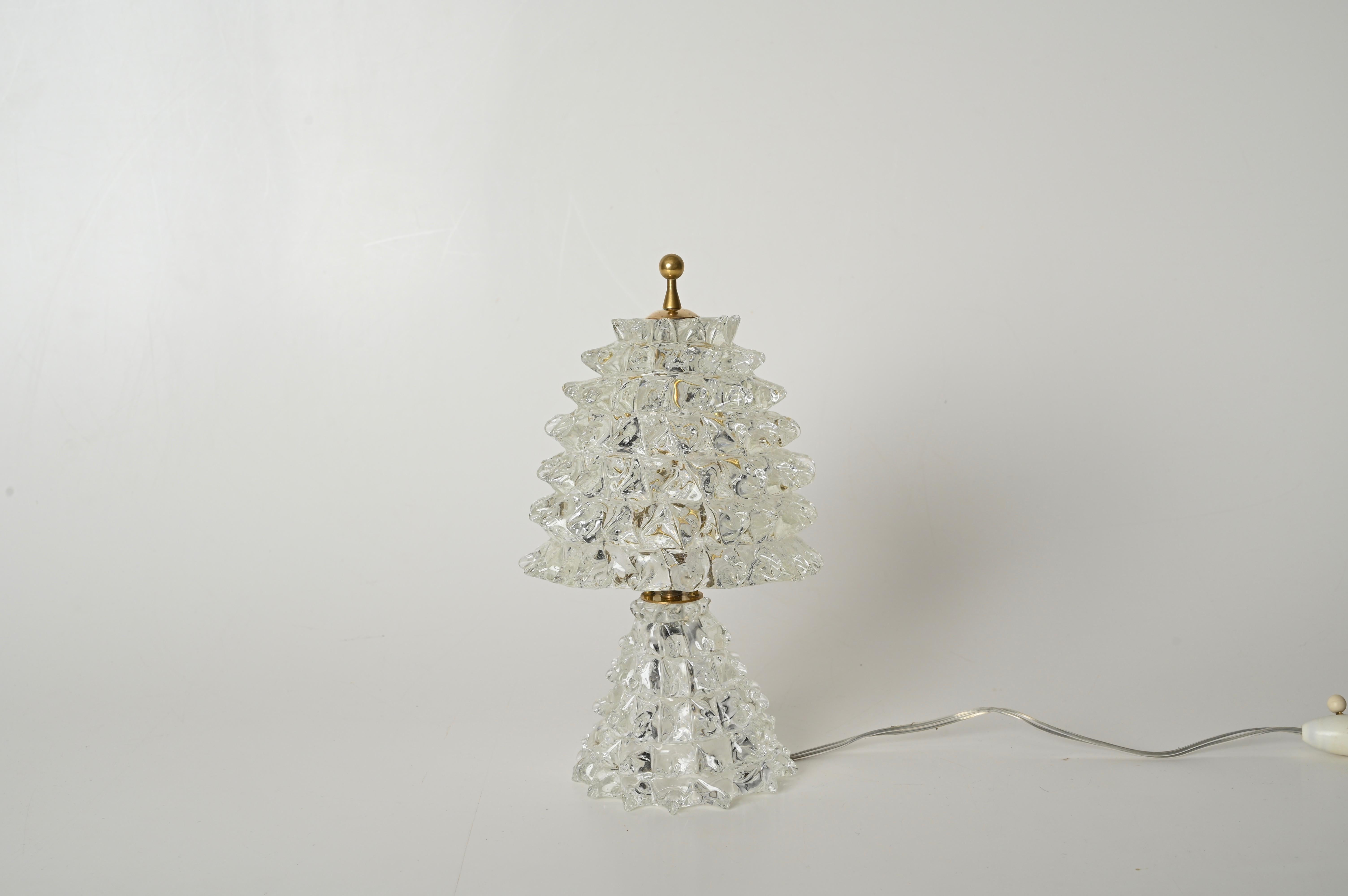Große Barovier Tischlampe aus Murano 