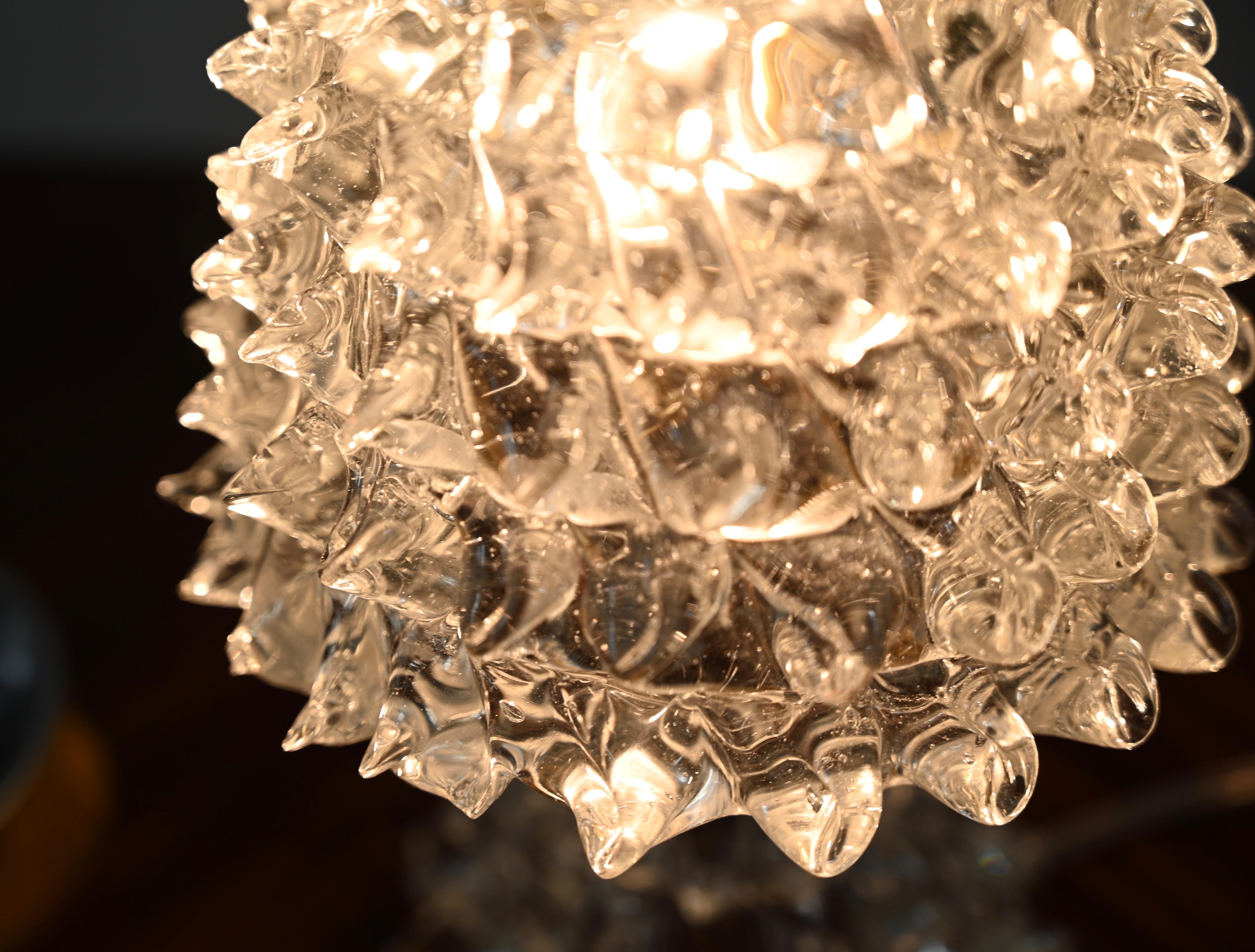 Große Barovier Tischlampe aus Murano 