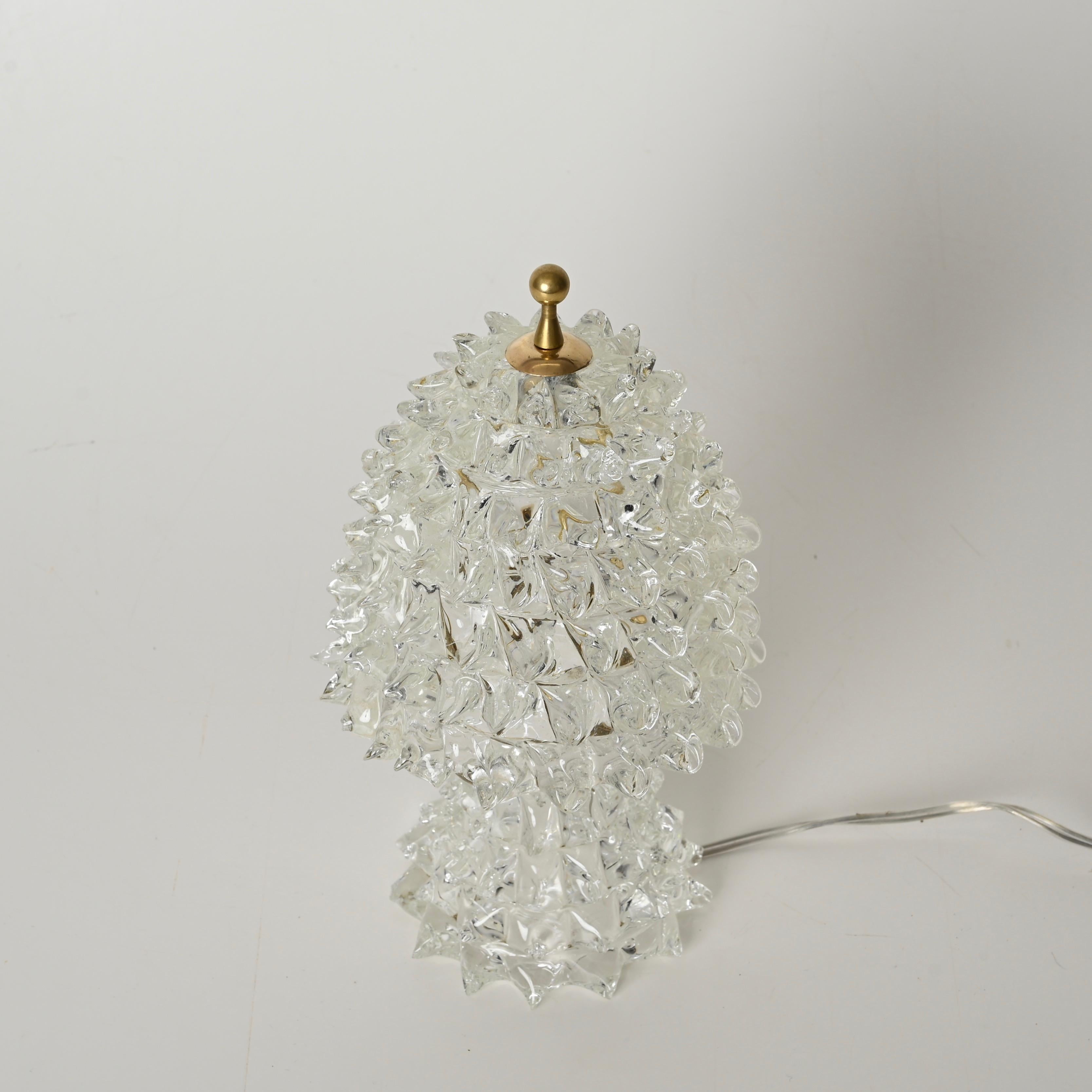 Große Barovier Tischlampe aus Murano 