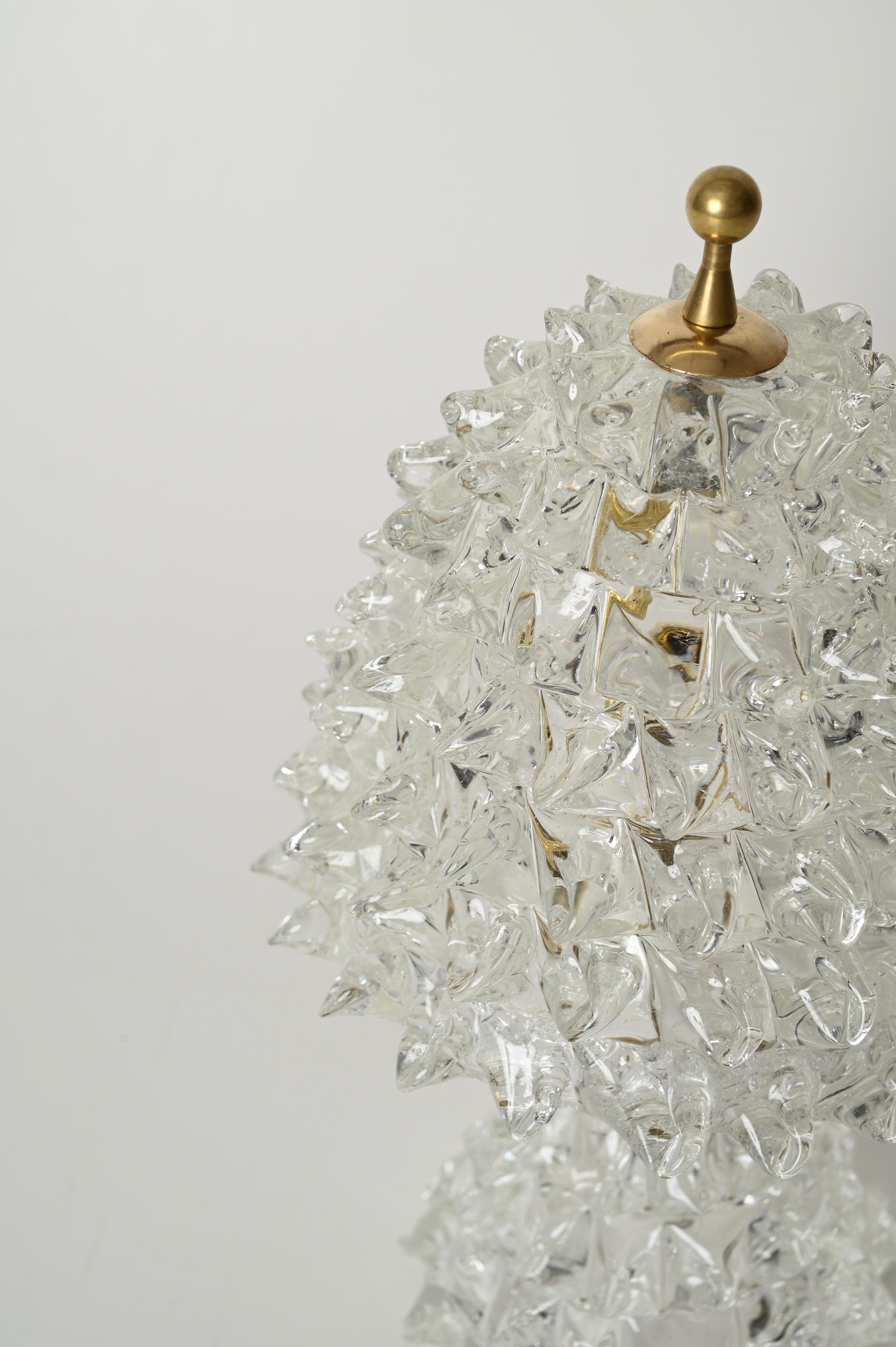 Große Barovier Tischlampe aus Murano 