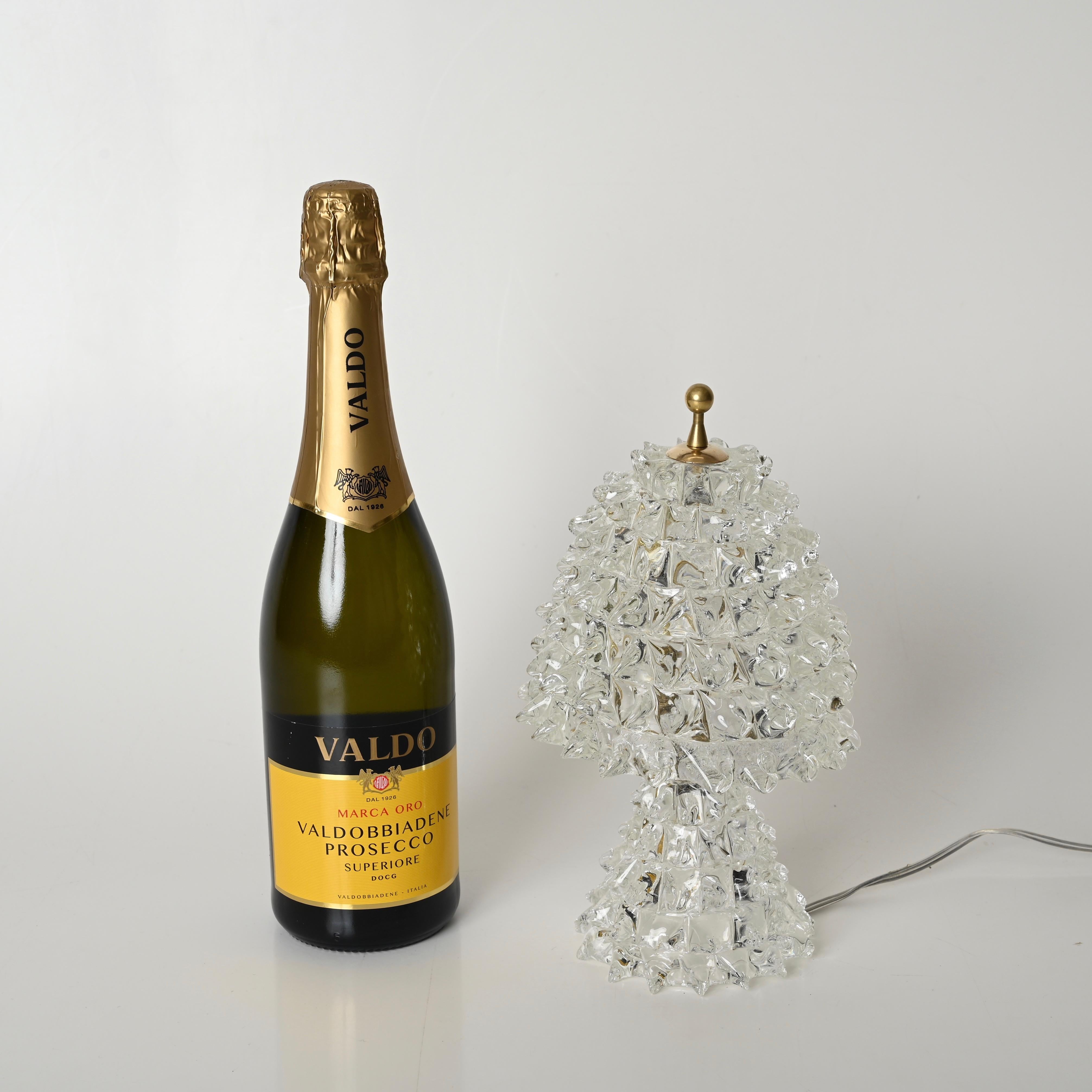 Große Barovier Tischlampe aus Murano 