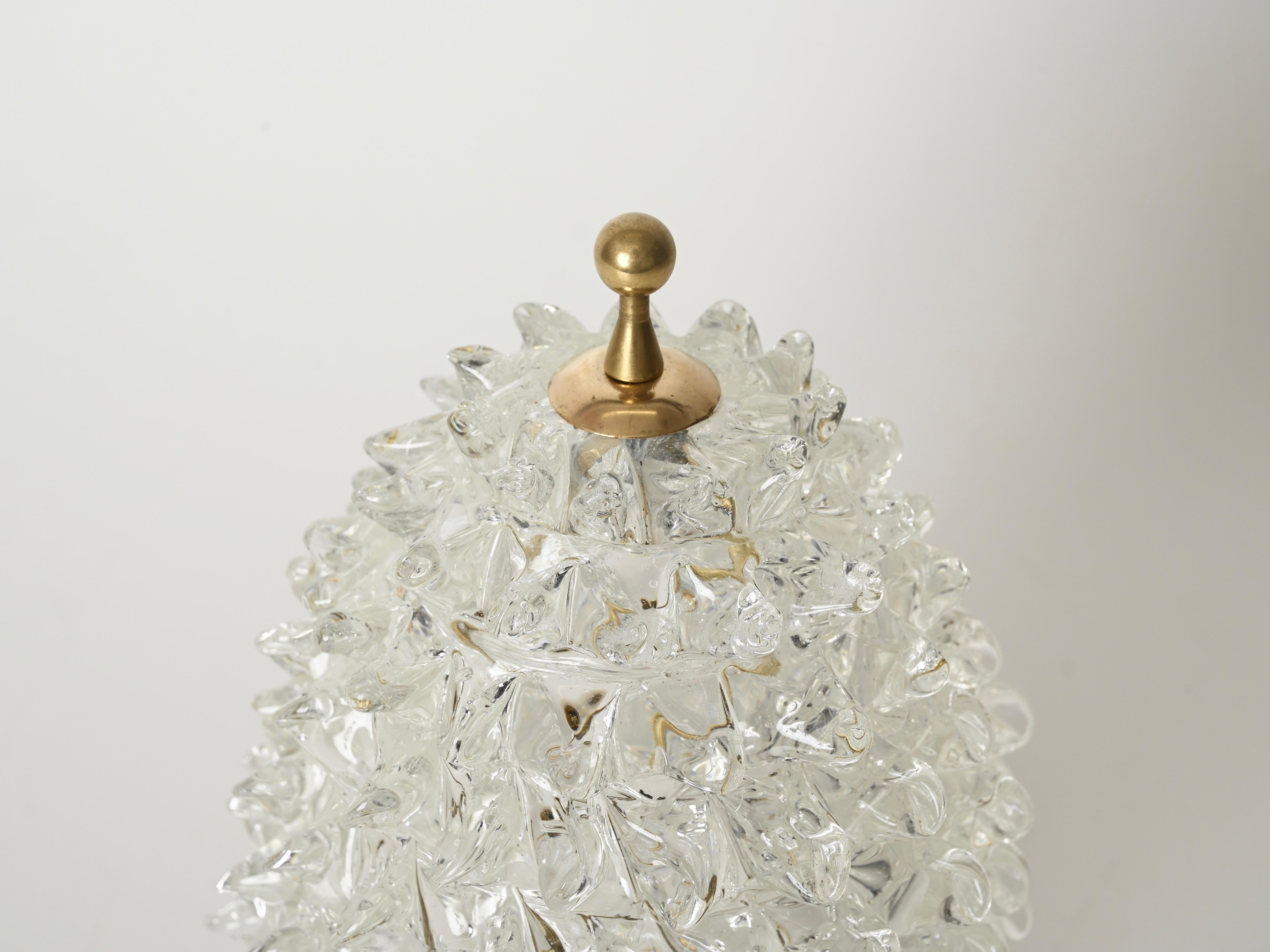 Große Barovier Tischlampe aus Murano 