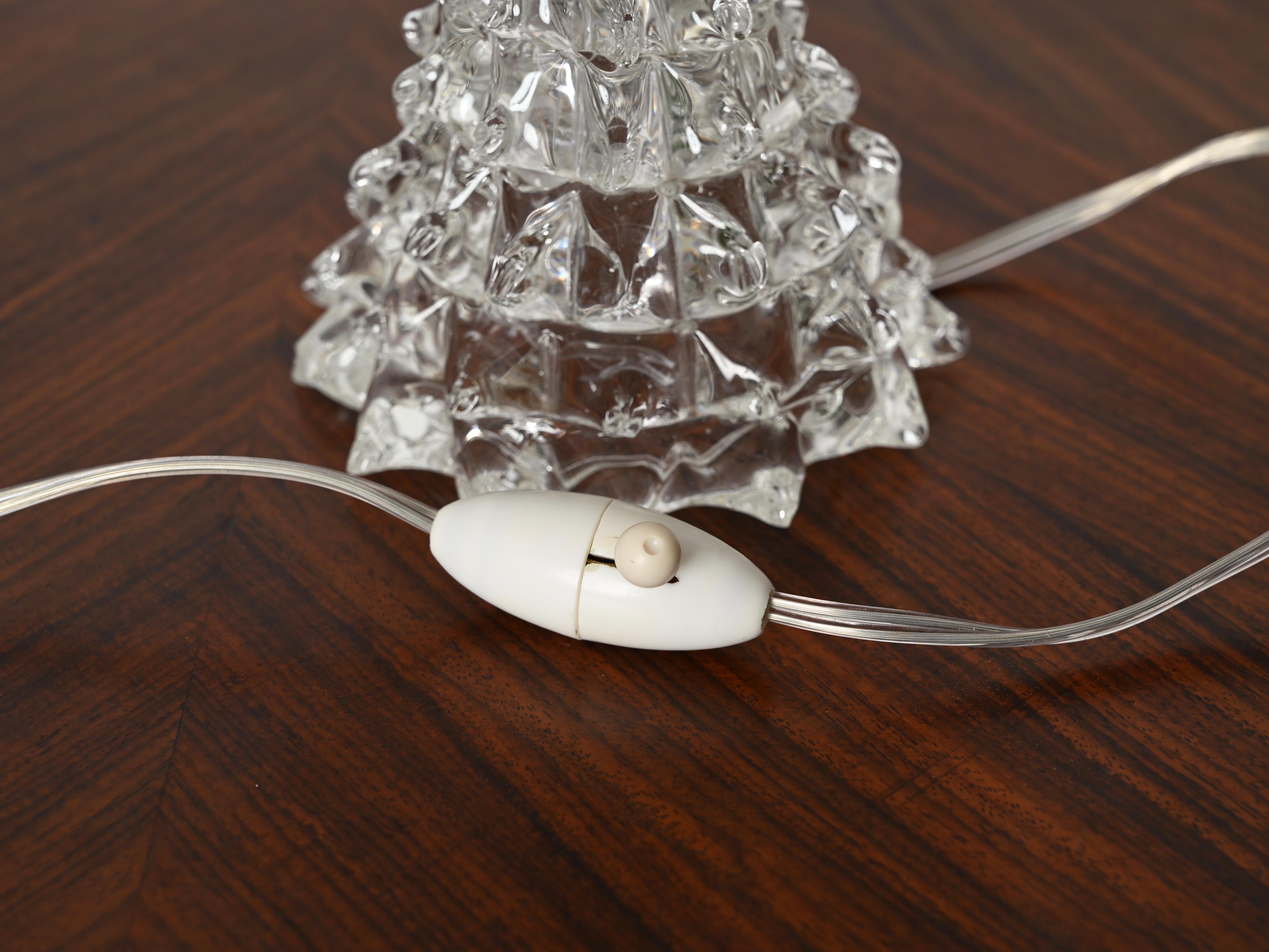 Große Barovier Tischlampe aus Murano 