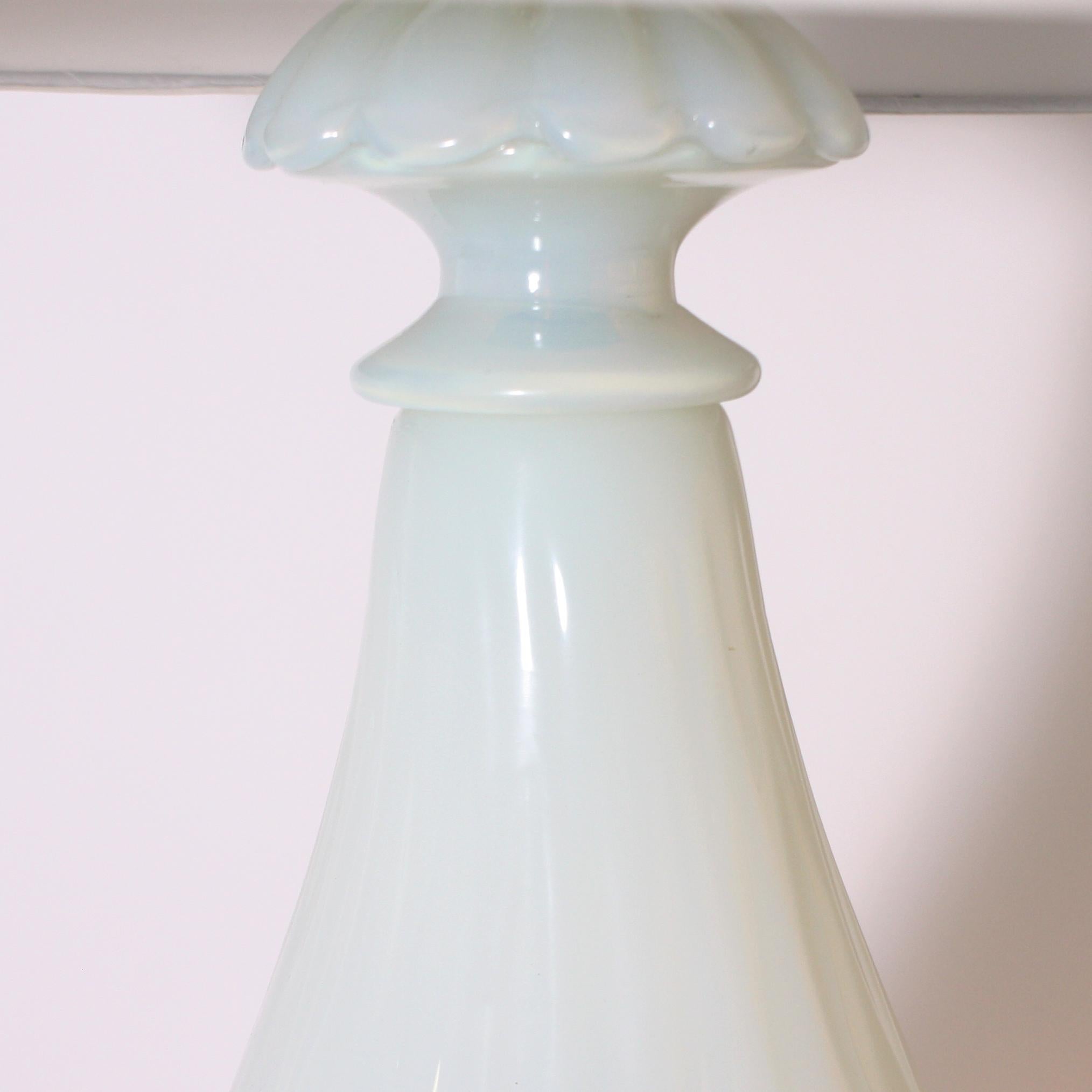 Italian Large Barovier & Toso Opaline Glass Lamp, circa 1960