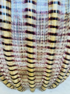 Große Barovier&Toso Murano Glasvase "Zebrato oro" Amethyst um 1950