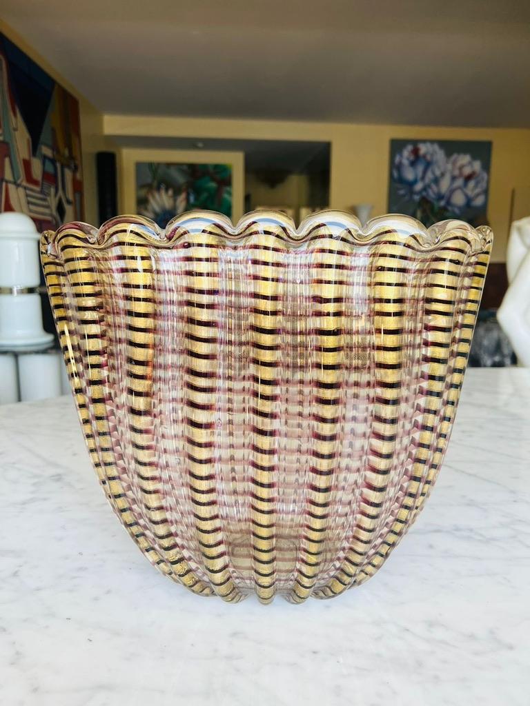 italien Grand vase en verre de Murano 