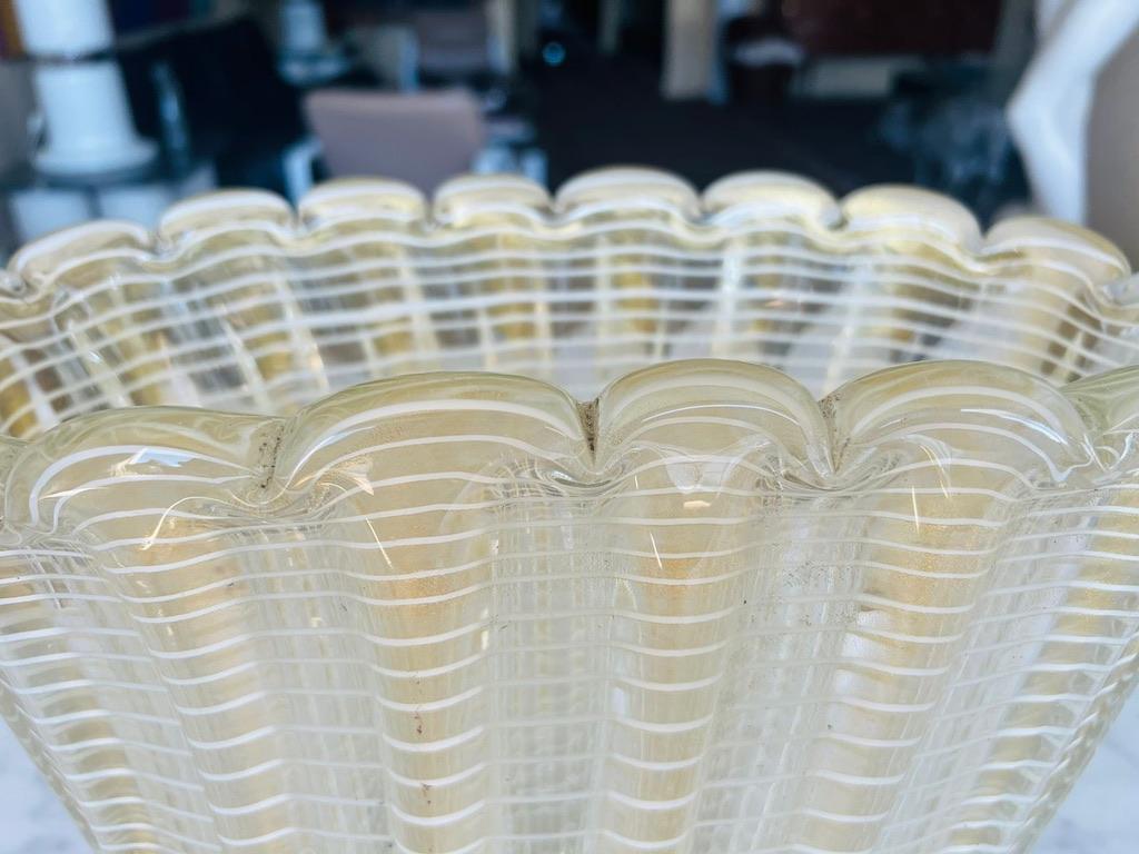 Incredibile vaso Barovier&Toso in vetro bianco 